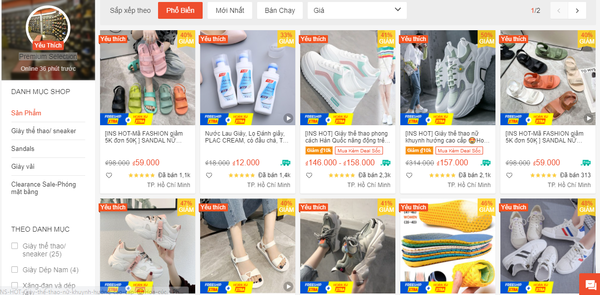 Shop order giày Taobao uy tín trên Shopee